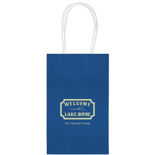Welcome to the Lake House Sign Medium Twisted Handled Bags